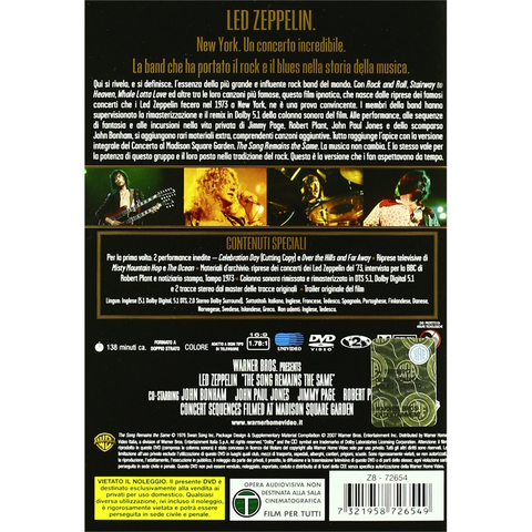 LED ZEPPELIN - THE SONG REMAINS THE SAME (2DVD SPECIAL - 2011