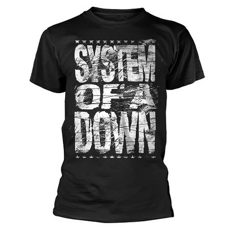 SYSTEM OF A DOWN - DISTRESSED LOGO - UNISEX - (L) - T-SHIRT