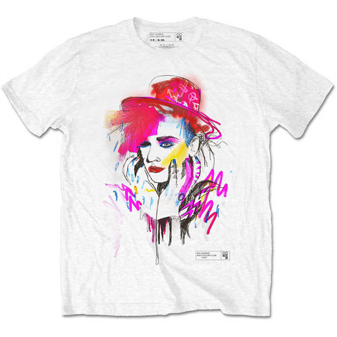 BOY GEORGE - DRAWN PORTRAIT - Bianco - (M) - T-Shirt