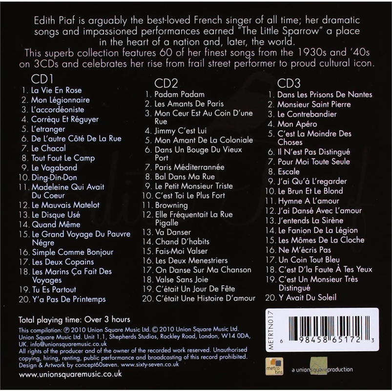 EDITH PIAF - THE ESSENTIAL COLLECTION (3CD - LATTA)