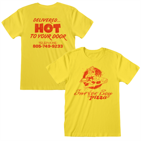 STRANGER THINGS - SURFER BOY PIZZA - GIALLO - (L) - T-SHIRT