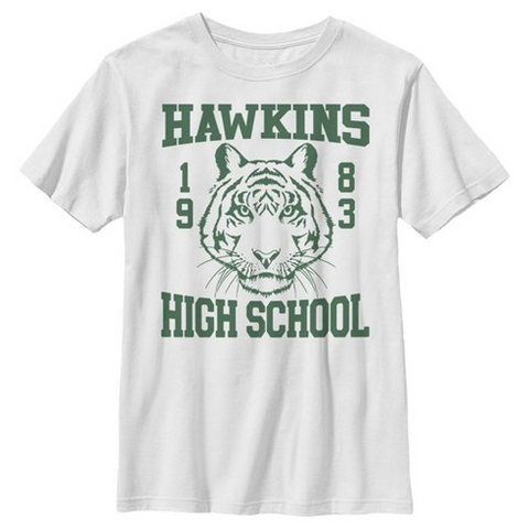 STRANGER THINGS - HAWKINGS HIGH SCHOOL | GRIGIA - (L) - T-SHIRT