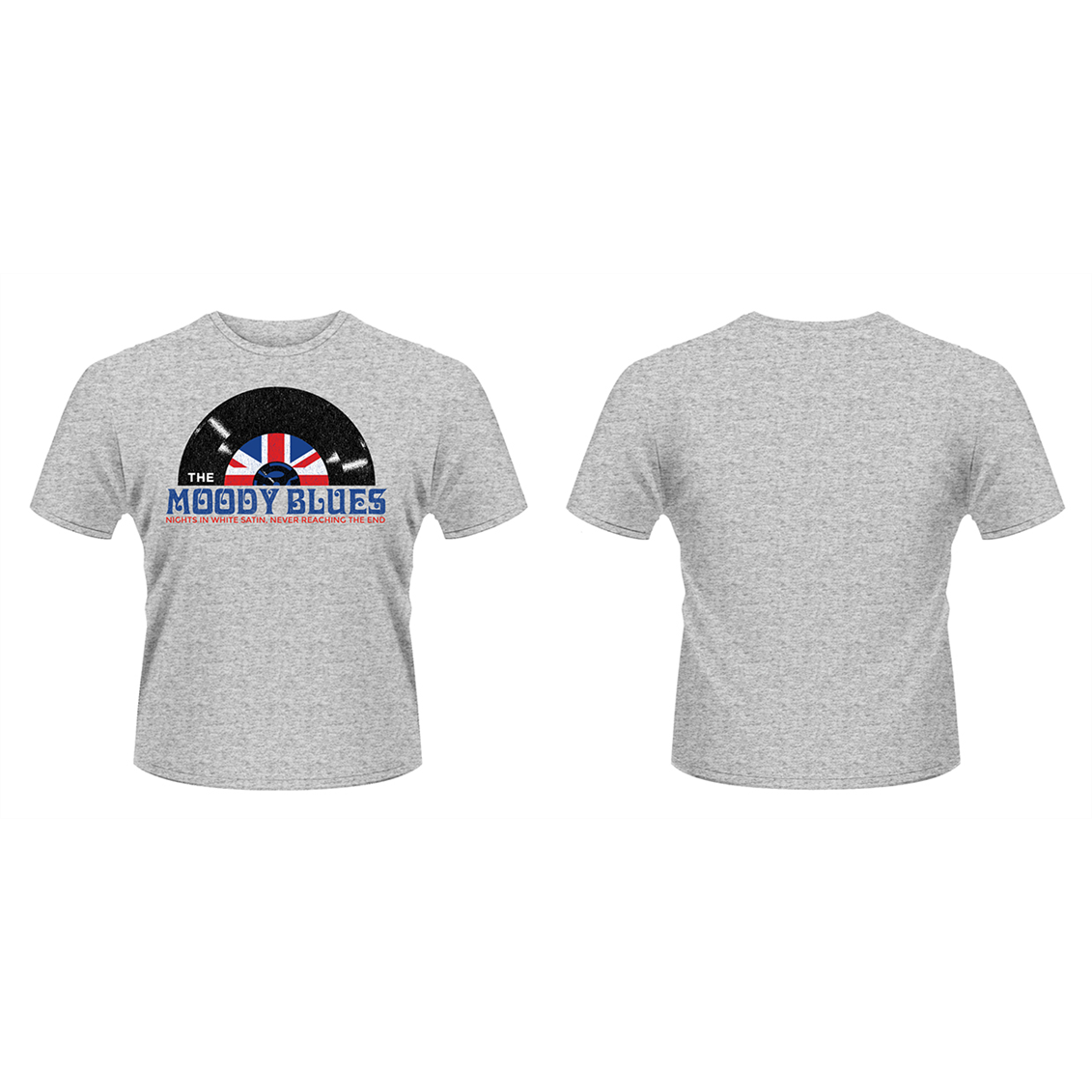 MOODY BLUES - WHITE SATIN RECORD - UNISEX - (L) - T-SHIRT