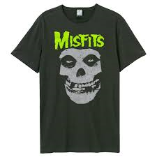 MISFITS - NEON SKULL - grigio - (M) - t-shirt amplified
