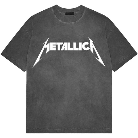 METALLICA - LOGO - GRIGIO / STONE WASH - (L) - TSHIRT