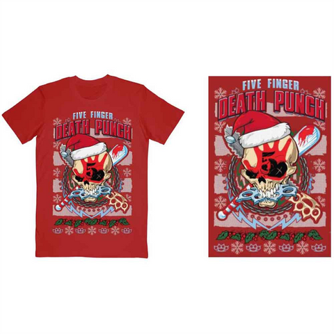 FIVE FINGER DEATH PUNCH - ZOMBIE KILL XMAS - ROSSO - (L) - TSHIRT