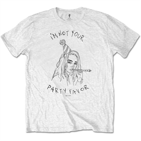 BILLIE EILISH - PARTY FAVOR - BIANCO - (L) - T-SHIRT