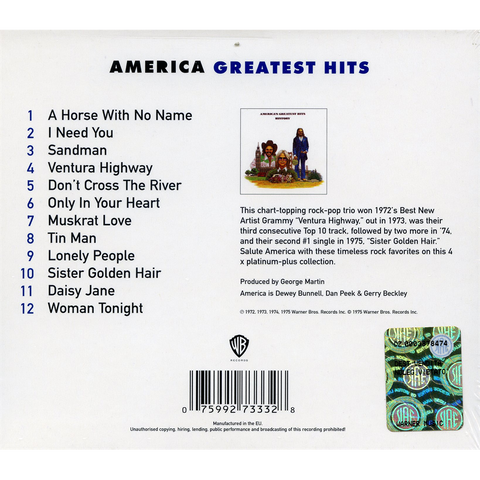 AMERICA - HISTORY: GREATEST HITS (1975 - BEST)