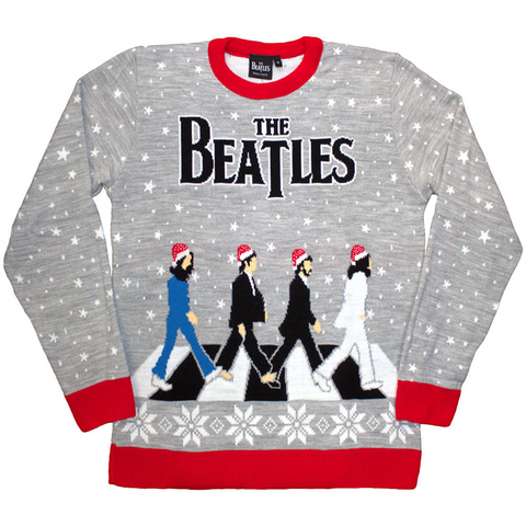 THE BEATLES - ABBEY ROAD XMAS  - GRIGIO - (XL) - FELPA
