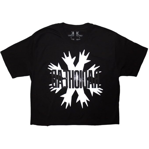 RADIOHEAD - CUT HANDS - NERO - (S) - LADY CROP TOP