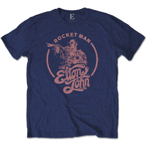 ELTON JOHN - ROCKETMAN CIRCLE POINT - navy t-shirt