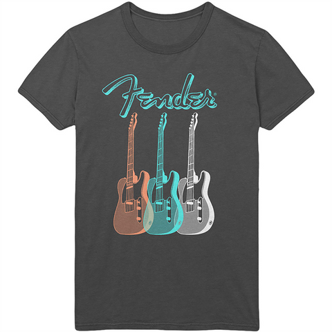 FENDER - Triple Guitar - (L) - Grigio - T-Shirt