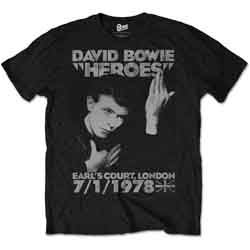DAVID BOWIE - HEROES EARLS COURT - NERO - (M) - TSHIRT