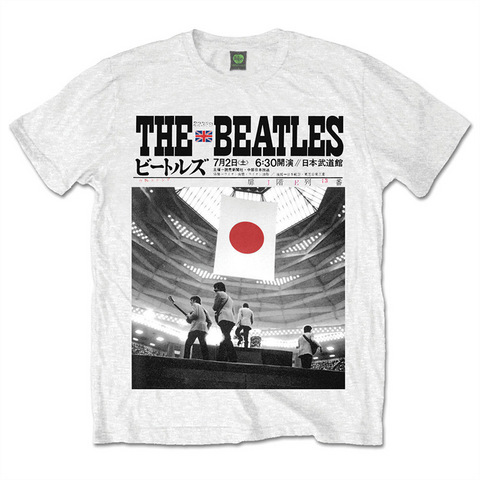 THE BEATLES - LIVE AT BUDOKAN - BIANCO - (L) - TSHRT - T-SHIRT
