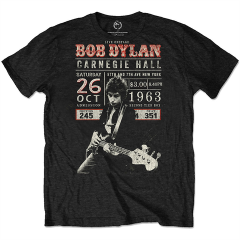 BOB DYLAN - CARNEGIE HALL ‘63 – nero - t-shirt
