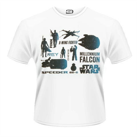 STAR WARS - THE FORCE AWAKENS: BLUE HEROES CHARACTER - T-Shirt