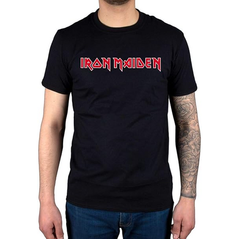 IRON MAIDEN - LOGO - NERO - (L) - TSHIRT