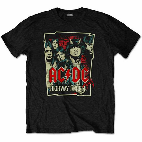 AC/DC - HIGHWAY TO HELL SKETCH - NERO - (L) - TSHIRT