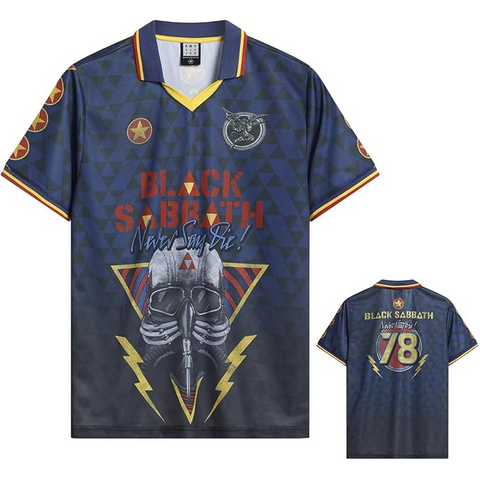 BLACK SABBATH - NEVER SAY DIE ROCK FC - (L) - FOOTBALL T-SHIRT