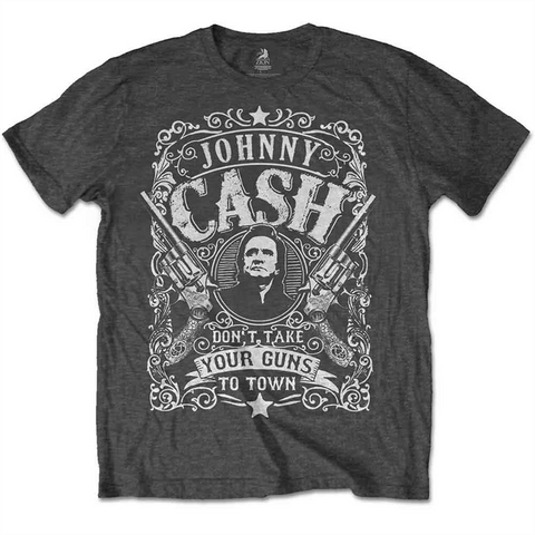 JOHNNY CASH - DON'T TAKE YOUR GUNS TO TOWN - GRIGIO - (XL) - TSHIRT
