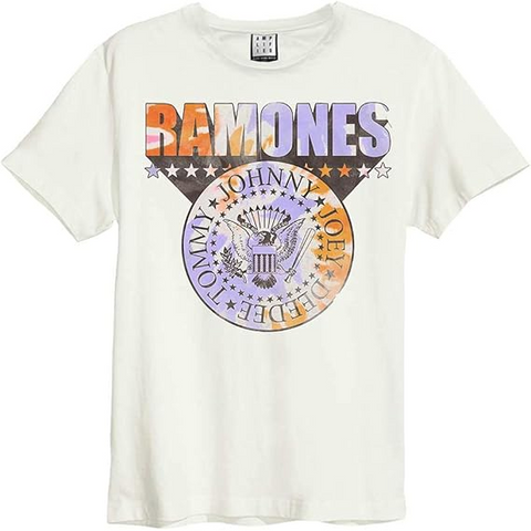 RAMONES - TIE DYE SHIELD - GRIGIO - (L) - T-SHIRT - AMPLIFIED