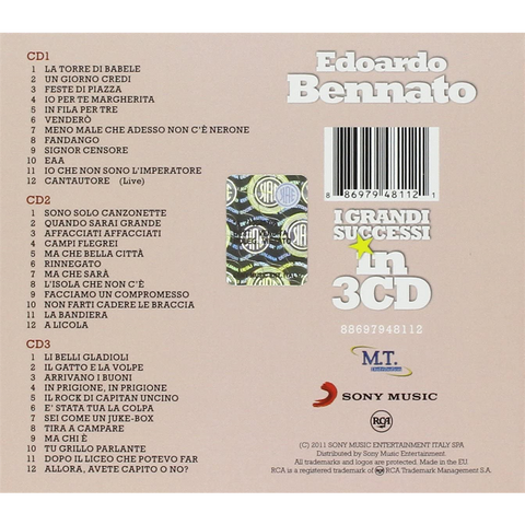 EDOARDO BENNATO - I GRANDI SUCCESSI IN 3 CD