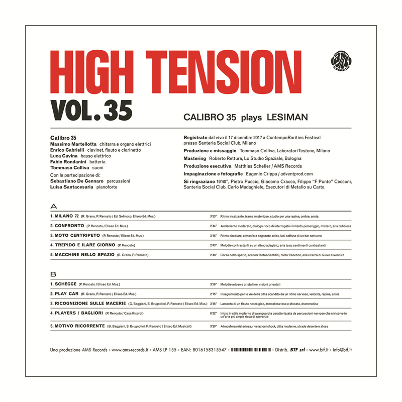 CALIBRO 35 - PLAYS LEISMAN - HIGH TENSION vol.35 (LP - 2019)