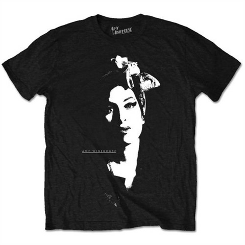 AMY WINEHOUSE - SCARF PORTRAIT - Black -Unisex - (S) - T-Shirt