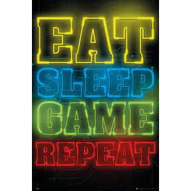 GAMING - EAT SLEEP GAME REPEAT (POSTER MAXI 61X91,5 CM)
