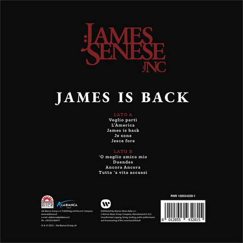 JAMES SENESE & NAPOLI CENTRALE - JAMES IS BACK (LP - 2021)