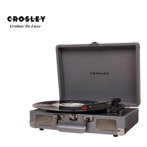 GIRADISCHI VALIGETTA CROSLEY CRUISER DE LUXE - COLORE GRIGIO ARDESIA   | CASSE INTEGRATE | BLUETOOTH -IN
