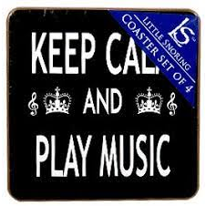 KEEP CALM - SOTTOBICCHIERI - SET DA 4 - SOTTOBICCHIERI - KEEP CALM & PLAY MUSIC