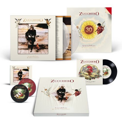 ZUCCHERO - SPIRITO DIVINO (2LP+7”+2CD - 40TH ANN | TRASPARENTE - LIBRO | REM25 - 1995)