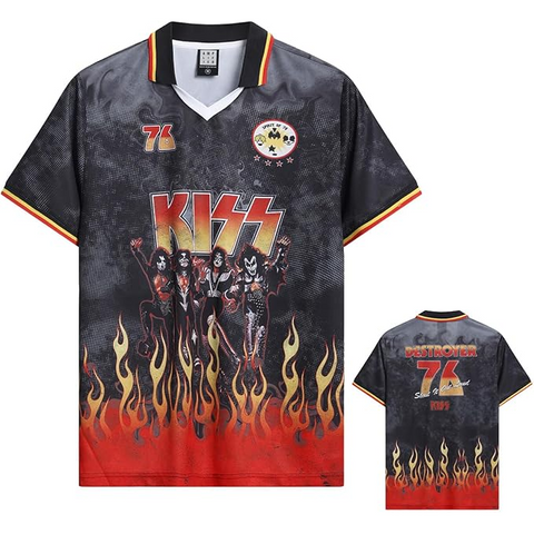 KISS - DESTROYER ROCK FC - (L) - FOOTBALL T-SHIRT