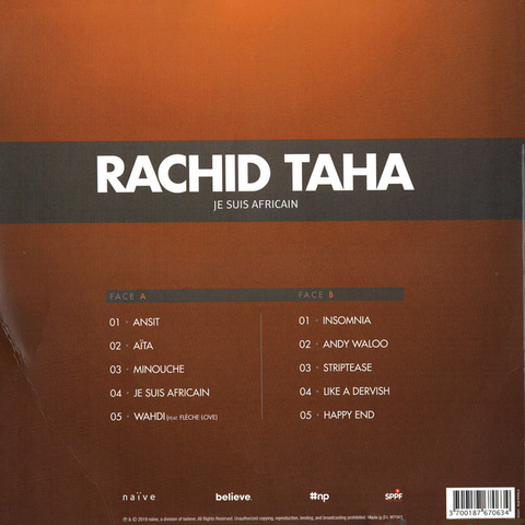 RACHID TAHA - JE SUIS AFRICAIN (LP - 2019)