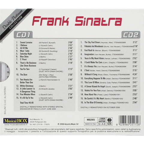 FRANK SINATRA - DOUBLE PLATINUM (COMPILATION 2CD)