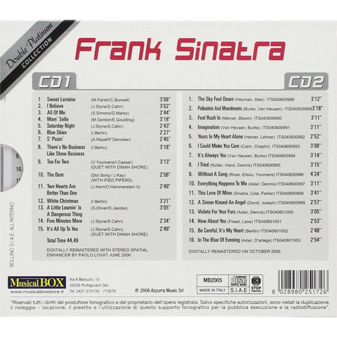 FRANK SINATRA - DOUBLE PLATINUM (compilation 2cd)