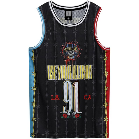 GUNS N ROSES - DUST N BONES - NERO - (L) - BASKETBALL JERSEY