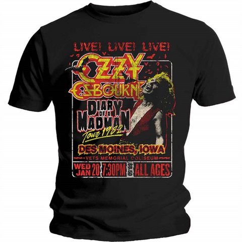 OZZY OSBOURNE - DIARY OF A MADMAN TOUR - T-Shirt