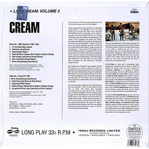 CREAM - LIVE CREAM (LP - vol.3)