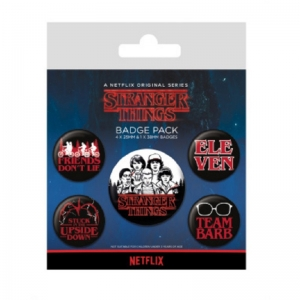 STRANGER THINGS - CHARACTERS (4 X 25MM & 1 X 38MM BADGES)