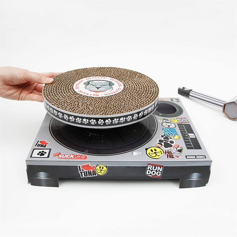SUCK - CAT SCRATCH TURNTABLE - CAT SCRATCH TURNTABLE | TIRAGRAFFI PER GATTI A FORMA DI GIRADISCHI