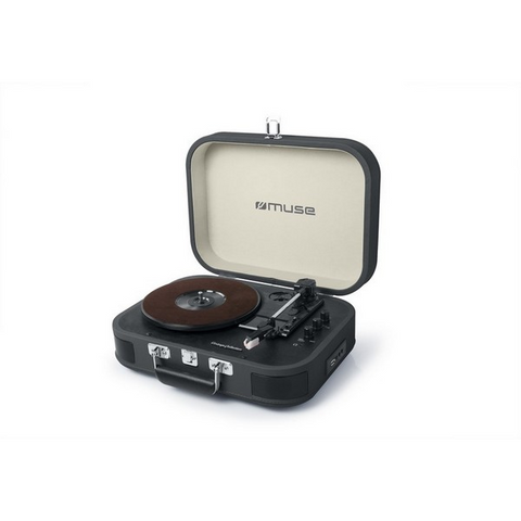 GIRADISCHI VALIGETTA MUSE VINTAGE COLLECTION - COLORE GRIGIO PIOMBO | CASSE INTEGRATE | USB | ENCODER | BLUETOOTH IN