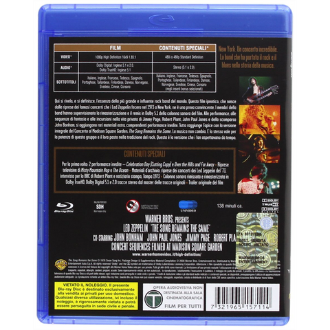 LED ZEPPELIN - THE SONG REMAINS THE SAME (bluray)