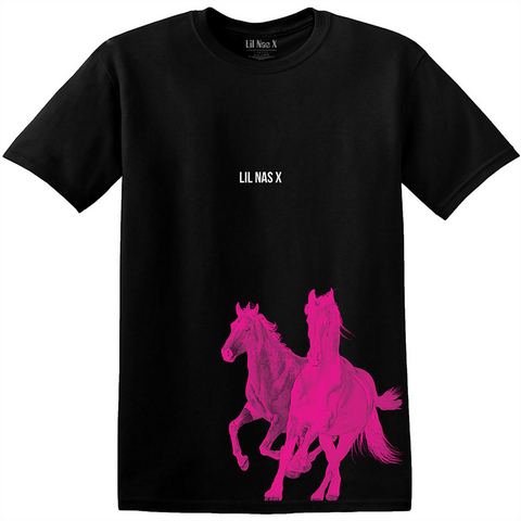 LIL NAS X - PINK HORSES - nero - (L) - t-shirt