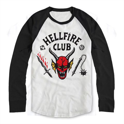 STRANGER THINGS - HELLFIRE CLUB - T-Shirt Maniche Lunghe