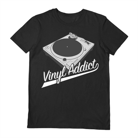 VINYL - SOUNDTRACK - VINYL ADDICT - NERO - M - TSHIRT