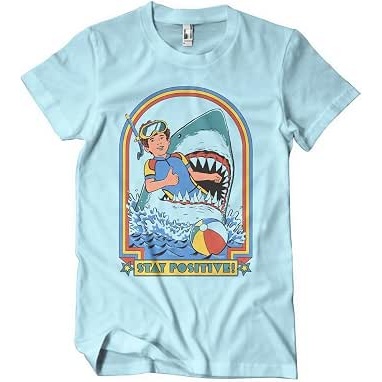 STEVEN RHODES - STAY POSITIVE - AZZURRO - (L) - TSHIRT