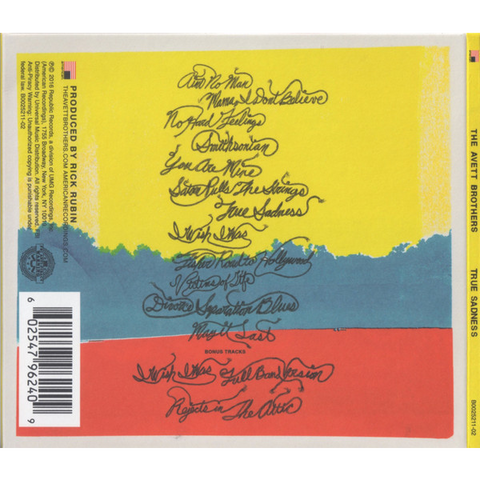 AVETT BROTHERS - TRUE SADNESS (2016 - DIGIPAK)