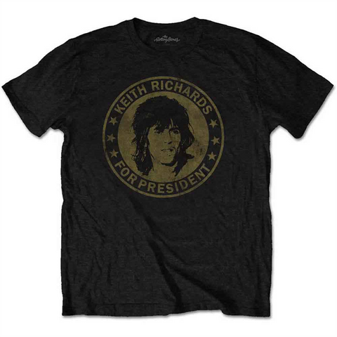 THE ROLLING STONES - KEITH FOR PRESIDENT - nero - (L) - tshirt